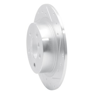 BMW 220i Brake Rotor (1) - Rear Right - R1 Concepts - Drilled & Slotted - Silver - `14-`25